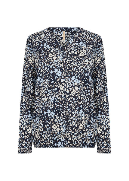 Felicity Cotton Blend Blouse (Navy Combi)