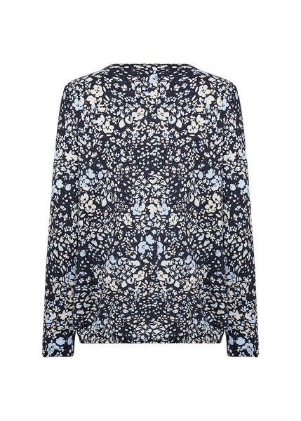 Felicity Cotton Blend Blouse (Navy Combi)