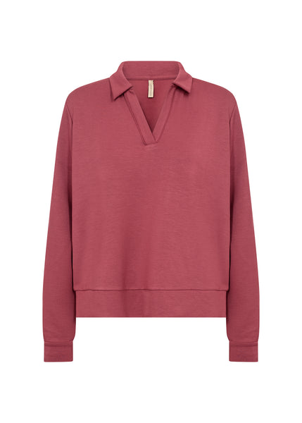Banu Collared Sweatshirt (Dark Red)
