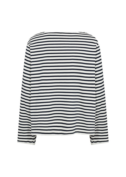 Bri Striped Cotton Top (Navy Stripe)