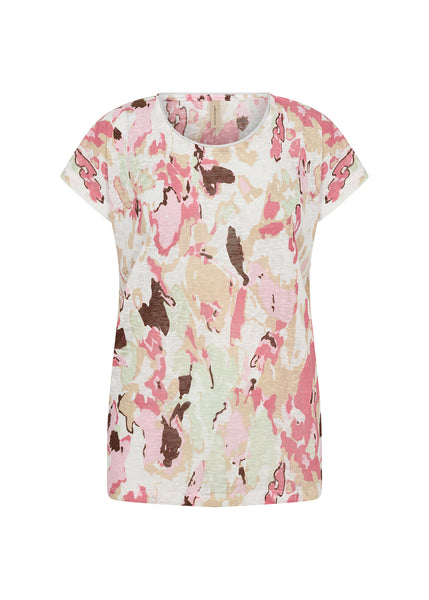 Aretha Burn Out Printed Top (Rose Rapture)