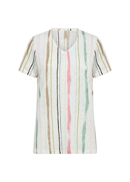 Aretha Burn Out Printed Top (Spruce Stripe)