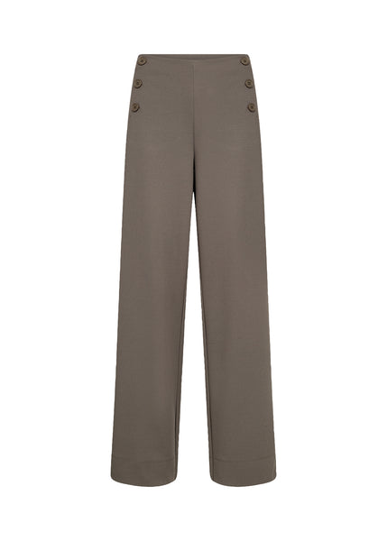 Siham Straight Button Accent Pant (Grape Leaf)