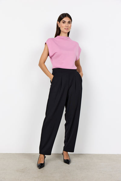 Siham Pleated Crop Pant (Black)