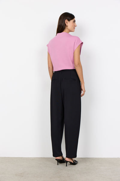 Siham Pleated Crop Pant (Black)