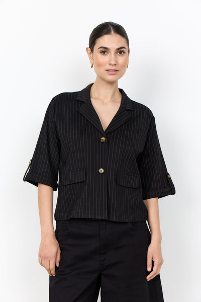 Gill Striped Crop Jacket (Black)