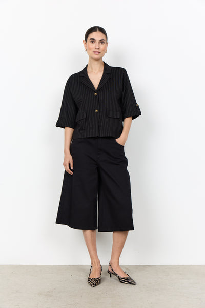 Gill Striped Crop Jacket (Black)
