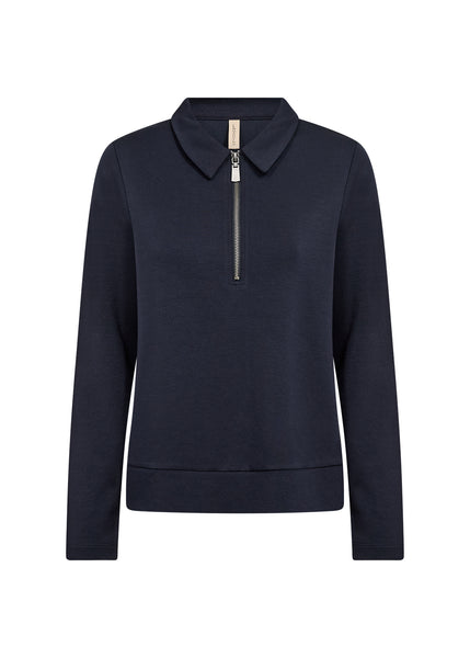 Banu Collar Zip Sweater (Navy)