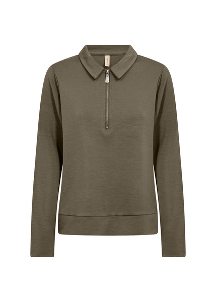 Banu Collar Zip Sweater (Grape Leaf)