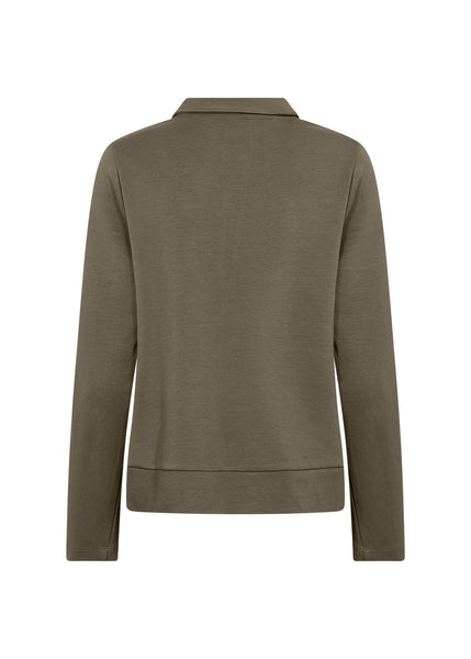Banu Collar Zip Sweater (Grape Leaf)