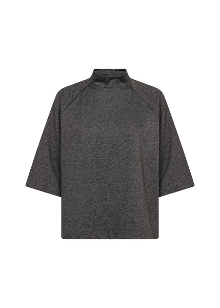Heika High Collar Top (Dark Earth Melange)