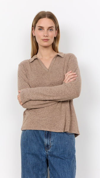 Biara Polo Sweater (Camel Melange)