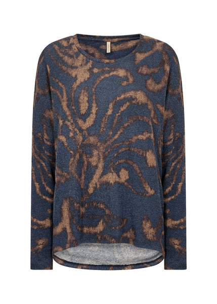 Biara Classic Printed Pullover (Navy Print)