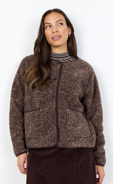 Gertrud Teddy Jacket (Chocolate Plum Melange)