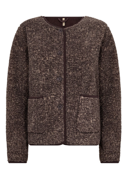 Gertrud Teddy Jacket (Chocolate Plum Melange)