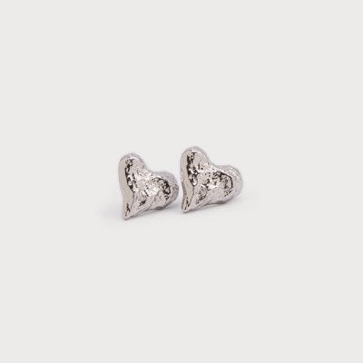 Bela Hammered Heart Earrings -  2 Colour Options
