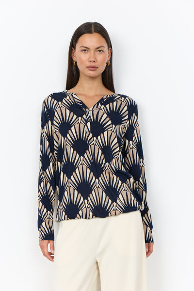 Felicity Printed Top (Navy Combi)