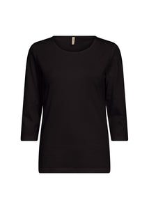 Pylle 3/4 Sleeve Top (Black)