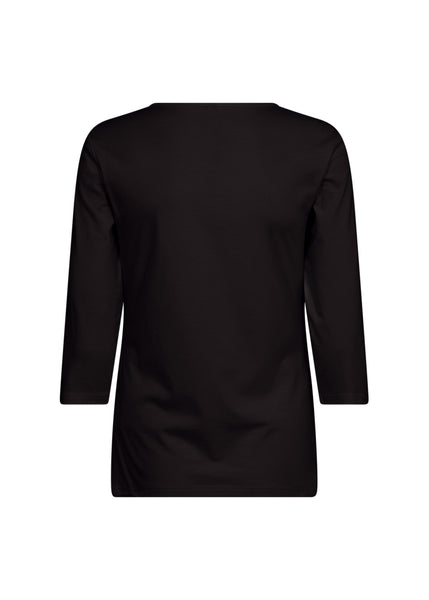 Pylle 3/4 Sleeve Top (Black)