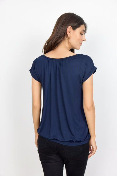Tamara Draped Top (Navy)