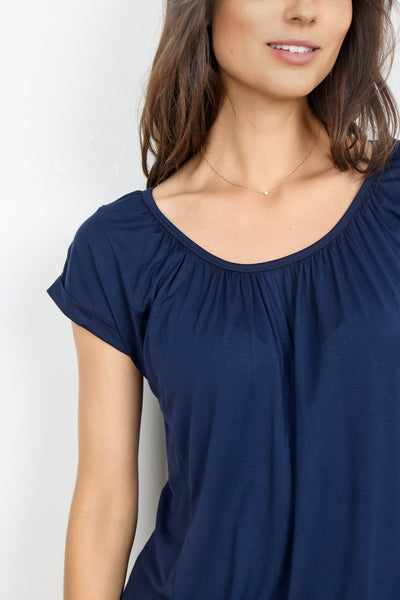 Tamara Draped Top (Navy)