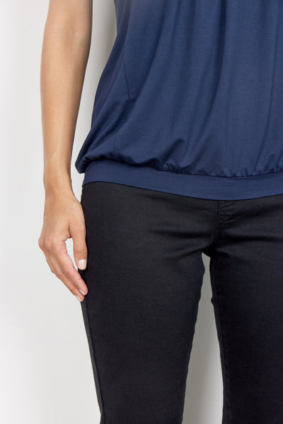Tamara Draped Top (Navy)