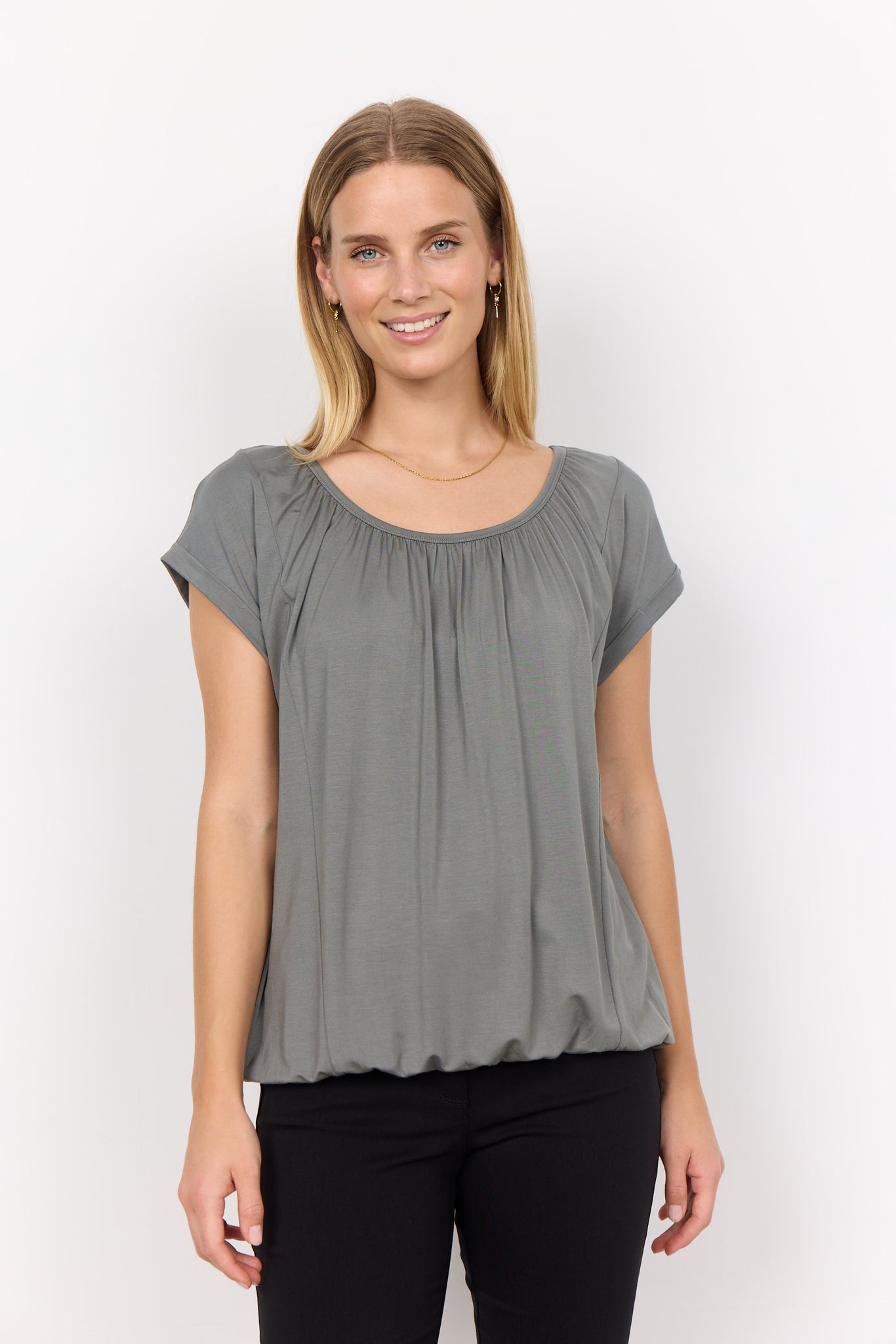 Tamara Draped Top (Mineral Green)