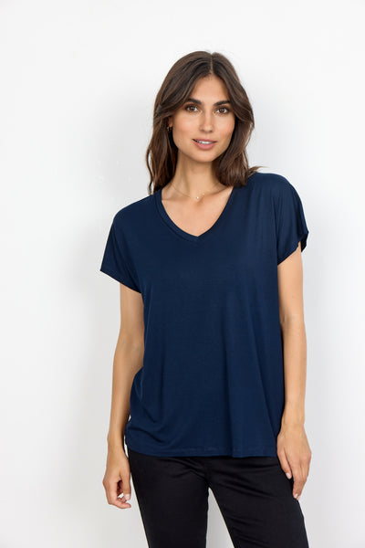 Debbie Soft V Neck T-Shirt (Navy)