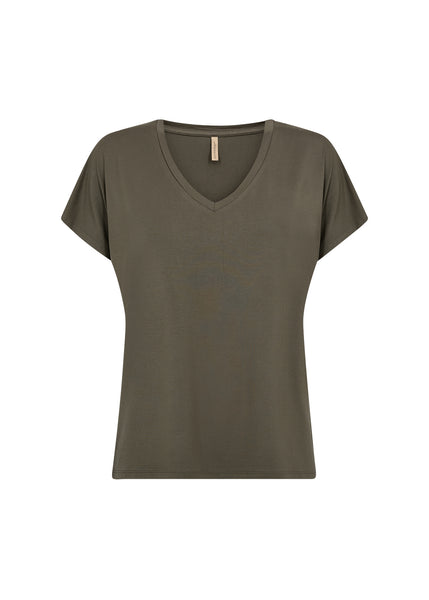 Debbie Soft V Neck T-Shirt (Grape Leaf)