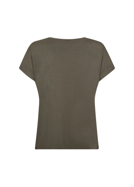 Debbie Soft V Neck T-Shirt (Grape Leaf)