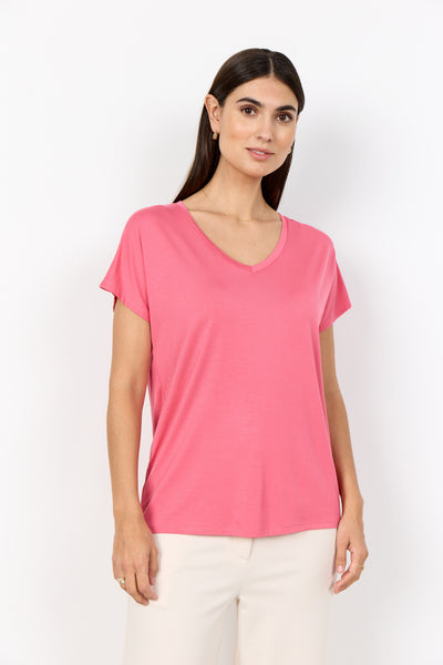 Debbie Soft V Neck T-Shirt (Rapture Rose)