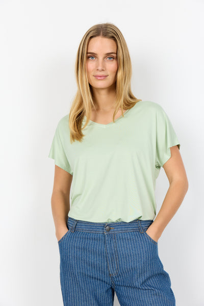 Debbie Soft V Neck T-Shirt (Bok Choy)