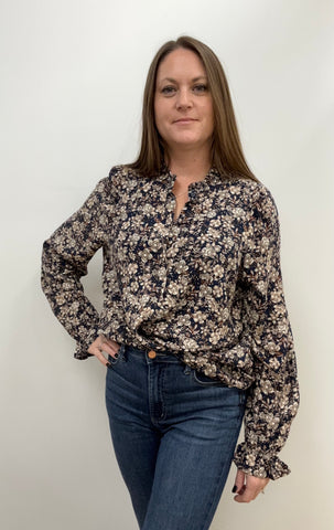 Vera Printed Button Down Blouse