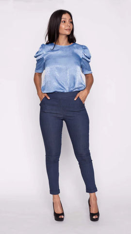 Marcy Pull On Denim Look Pant