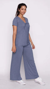 Sara Wide Lounge Pant (Denim Blue)