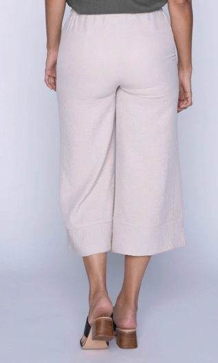 Rory Pull On Wide Leg Capri (Linen)