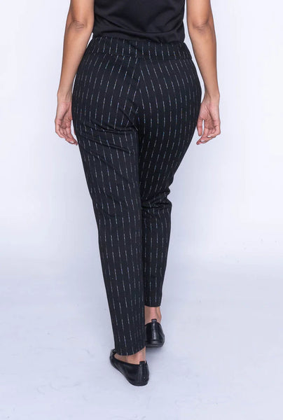 Penelope Pull On Stripe Pant (Black)