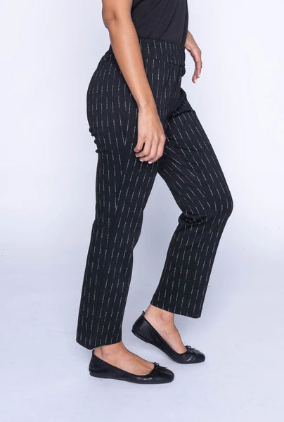 Penelope Pull On Stripe Pant (Black)