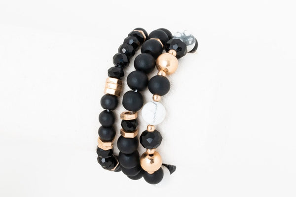 Lanie Set of 3 Bead Bracelets - 4 Colour Options