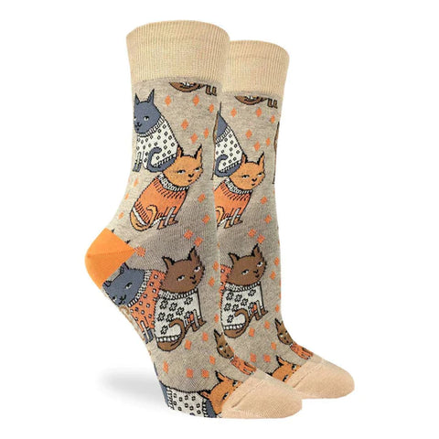 Cats with Sweaters Good Luck Socks