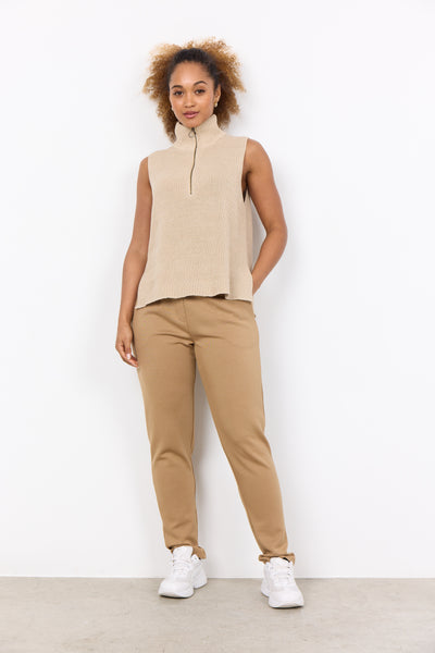 Julia Knit 3/4 Zip Vest (Sand)