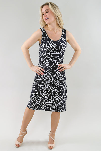 Liv Printed Tank Dress (Navy)