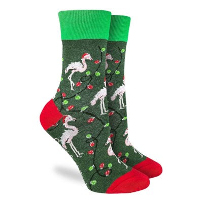 Flamingo Christmas Good Luck Socks