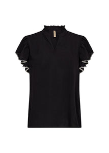 Radia Ruffle Sleeve Blouse (Black)