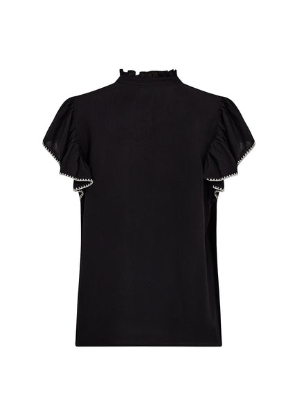 Radia Ruffle Sleeve Blouse (Black)