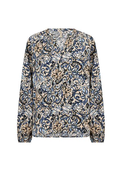 Vava Button Down Blouse (Estate Blue Mix)
