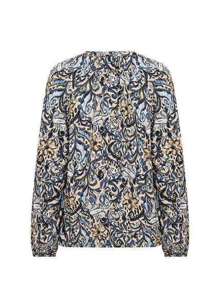 Vava Button Down Blouse (Estate Blue Mix)