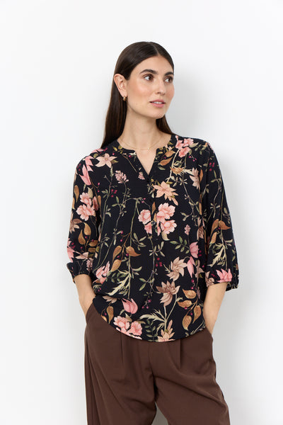 Grace Floral Blouse (Black)