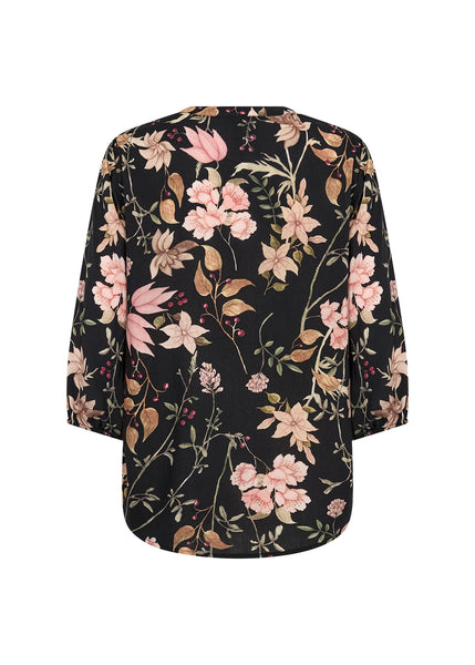 Grace Floral Blouse (Black)