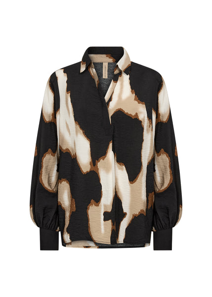 Gladis Printed Blouse (Black Combi)